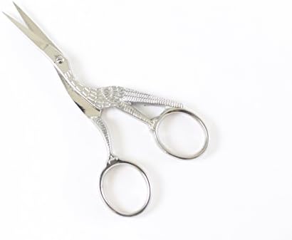 ToolUSA 4.5" Vintage Stork Design Scissors | Embroidery Gold & Silver