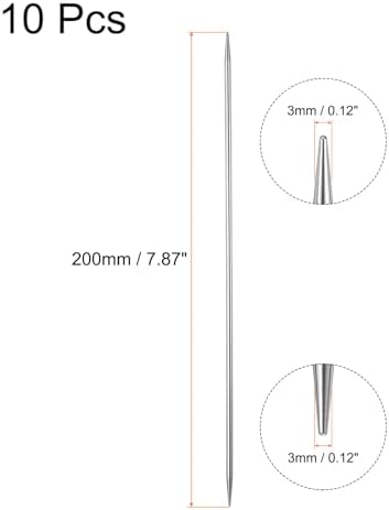 uxcell 10Pcs Knitting Needle 3.0mm Diameter 7.87 Inches Length