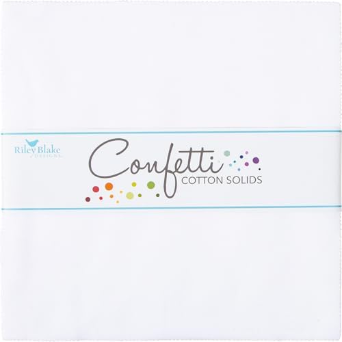 Confetti Cottons Riley White 10" Stacker 42 10-inch Squares Layer Cake