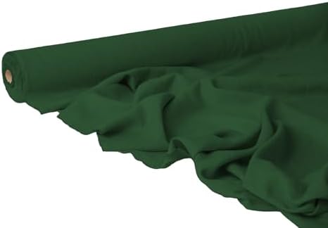 Hunter Green Linen Fabric by The Yard – Premium Softened Natural Flax