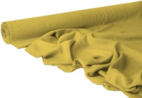 Royal Yellow Linen Fabric by the Yard | Premium Medium Weight Natural