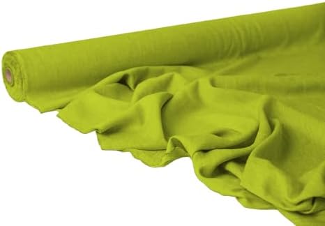 Linen Fabric by The Yard – Pear Green | Premium Stone Washed Natural