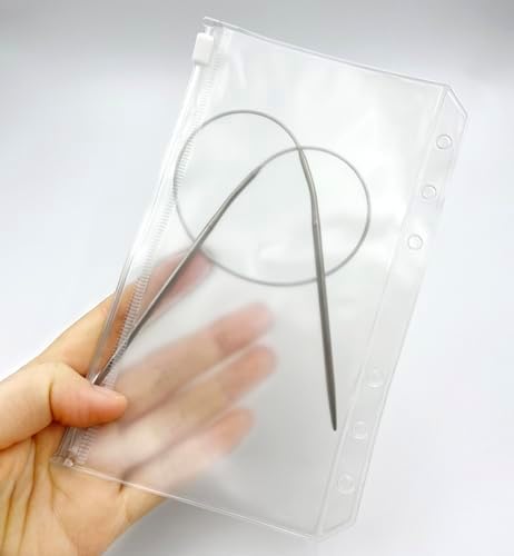 metulip 15Pcs A6 Size Circular Knitting Needle Organizer PVC Binder