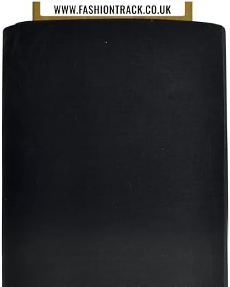 FT 100% Cotton Fabric By the Yard 58" Wide (Black, 5 Yard)