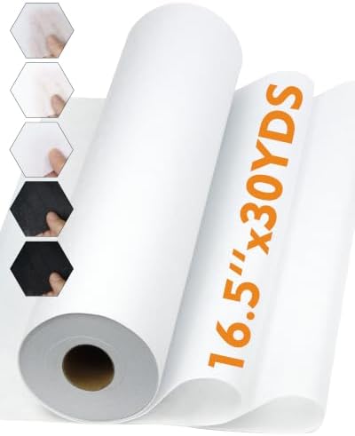 PLANTIONAL Light Weight White Iron-On Non-Woven Fusible Interfacing