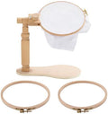 Embroidery Hoop Stand for Desktops, Beech Wood Adjustable Rotating