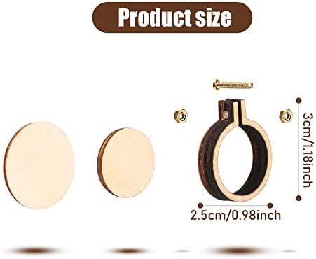 Jetec 20 Pieces 1 Inch Mini Embroidery Hoops Wooden Cross Stitch Hoops