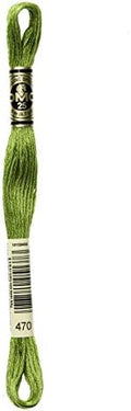 DMC 117-470 Six Stranded Cotton Embroidery Floss, Light Avocado Green