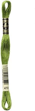 DMC 117-470 Six Stranded Cotton Embroidery Floss, Light Avocado Green