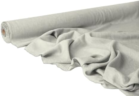 Ivory Linen Fabric by the Yard – Softened Natural Flax Material for