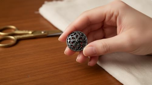 10PCS Clothes Button - Fashion Hollow Flower Metal Shank Round Shaped