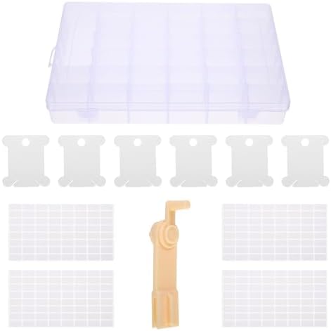 PACKOVE 106pcs Cross Stitch Organizer Plastic Thread Box with 100 Abs
