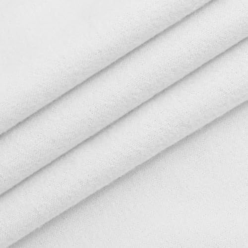 43.3" Wide Soft Cotton Flannel Fabric by the Yard, 190GSM Lightweight