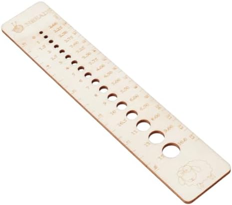 NBEADS Wood Knitting Needle Gauge and Ruler