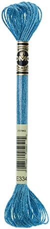 DMC 317W-E334 Light Effects Polyster Embroidery Floss, 8.7-Yard, Blue