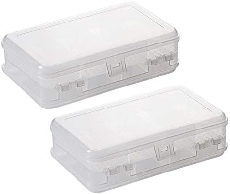 2Pcs Clear Double Layer Plastic Jewelry Box Organizer Storage