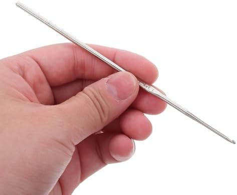 12pcs Stainless Steel Crochet Hooks, 0.60mm