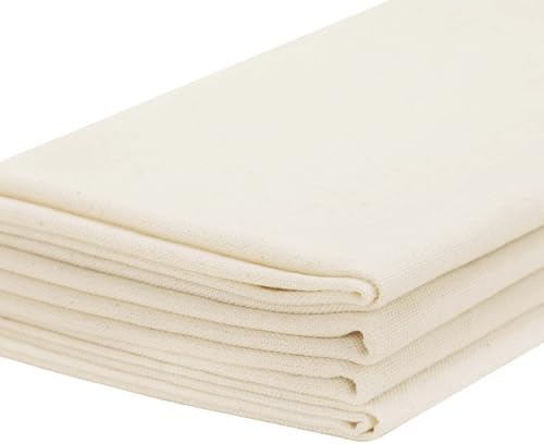 4 Pcs 20" X 20" Natural Cotton Duck Canvas Fabric (7oz)