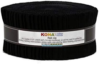 Jelly Roll Kaufman Kona Black 2.5" Fabric Strips Fabric Bundle