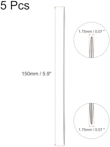 uxcell 5Pcs Knitting Needle 1.75mm Diameter 5.9 Inches Length
