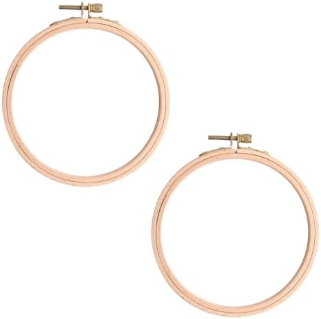Mormchlots 2Pcs 5 Inch Wood Embroidery Hoops