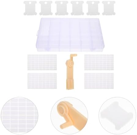 PACKOVE 106pcs Cross Stitch Organizer Plastic Thread Box with 100 Abs