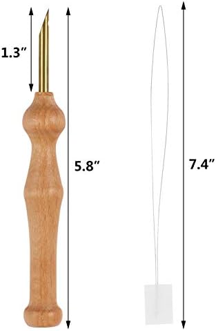 Wooden Handle Embroidery Pens, BENBO 3PCS Yarn Sewing Embroidery Punch