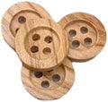 BOTIBOTON - 50 Wooden Buttons - 4 Holes - Available in 5 Sizes