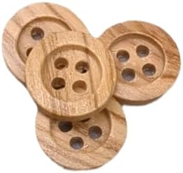 BOTIBOTON - 50 Wooden Buttons - 4 Holes - Available in 5 Sizes