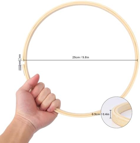 IHDYPPEW 15 Pieces 10 Inch Round Embroidery Hoops, Adjustable Circle