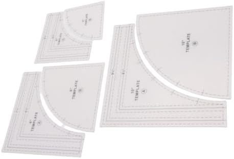 Kadimendium Quilting Templates Set 3 Pcs 10in 8in 6in Acrylic Cutting