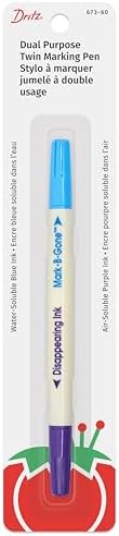 Dritz Dual Purpose Fabric Marking Pen, Blue and Purple