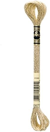 DMC Light Effects Embroidery Floss Color E677 White Gold Precious