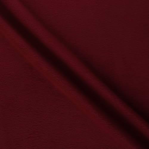 Mook Fabrics Solid Anti-Pill Polar Fleece, Burgundy Cut by The Yard