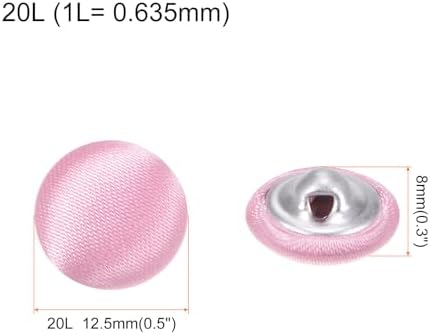HARFINGTON 10pcs 20L Fabric Cloth Covered Button 12.5mm Round Metal