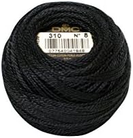 DMC 116 5-310 Pearl Cotton Thread Balls, Black, Size 5