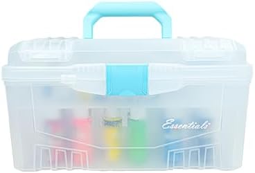 ArtBin Twin Top 17-Inch Craft Supply Box with Handle, Aqua Accents