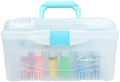 ArtBin Twin Top 17-Inch Craft Supply Box with Handle, Aqua Accents