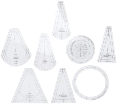 Acrylic Quilting Rulers Set, 10-Piece Transparent for Sewing