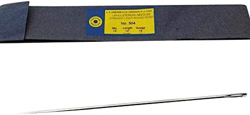 C.S. Osborne 12 Pk. Straight Single Round Point Needle #504, 12" Long