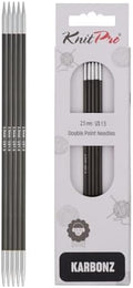 KnitPro Karbonz Double Pointed Needles 8" (20cm) | US Size 1.5 (2.5mm)