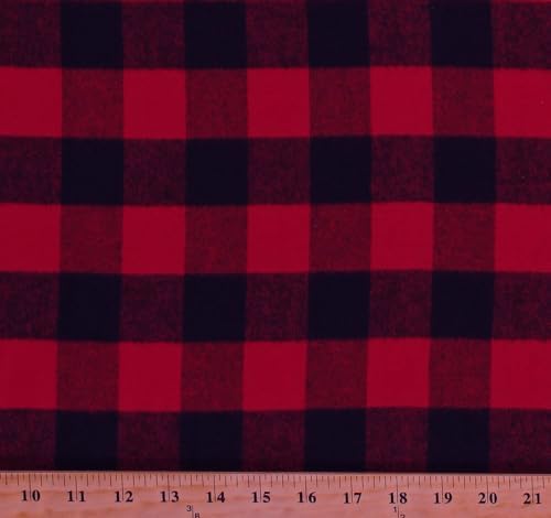 FlashPhoenix Quality Sewing Fabric – Flannel Red Black Buffalo Check