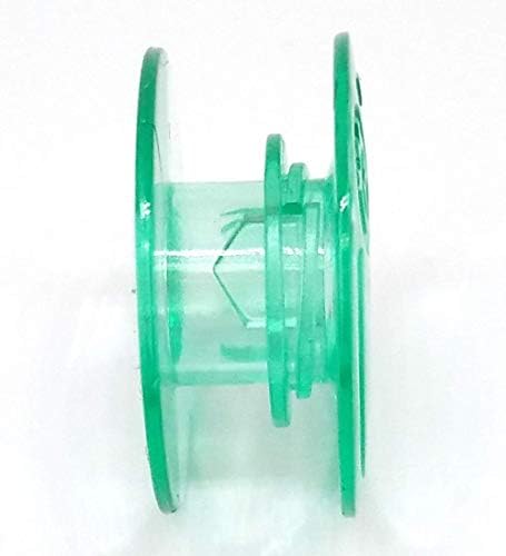 HONEYSEW 100pcs Clear Green Bobbins Compatible with Viking Husqvarna