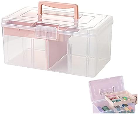 Clear Plastic Office Supply Art & Craft Storage Box, Sewing Box