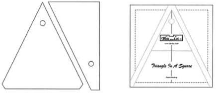 Bloc Loc Triangle in a Square 3 x 3 Inch Acrylic Quilting Ruler Set