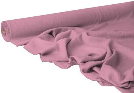 Nadeshiko Pink Linen Fabric by the Yard – Premium Soft Washed Flax for