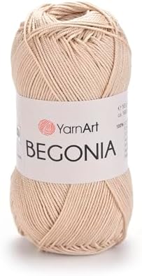 YarnArt Begonia 100% Cotton, Pure Premium Soft Cotton for Knitting