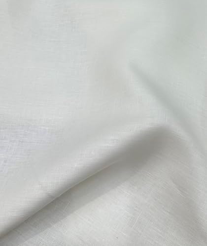 European 100% Linen Fabric White – Unwashed Natural Linen by The Yard
