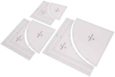 Kadimendium Quilting Templates Set 3 Pcs 10in 8in 6in Acrylic Cutting