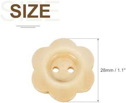 uxcell 20Pcs Wooden Buttons, 28mm Flower Shape Wood Buttons 2 Hole